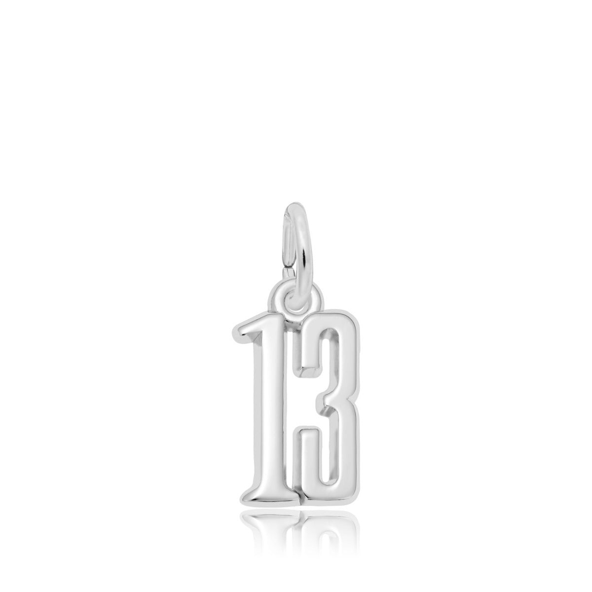 Number 13 Charm in Sterling Silver