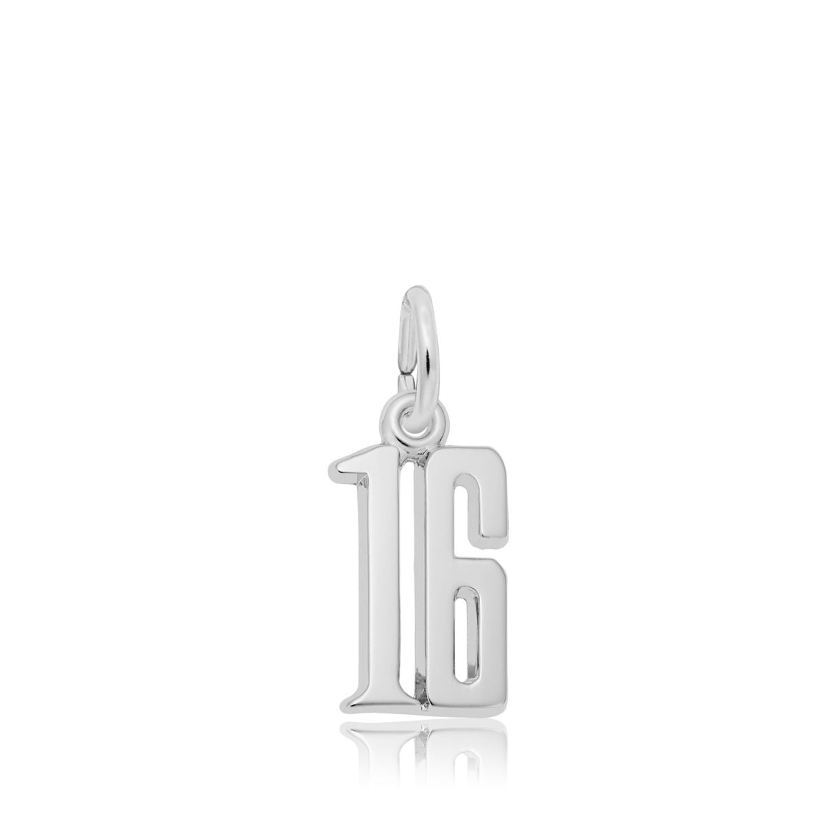 Number 16 Charm in Sterling Silver