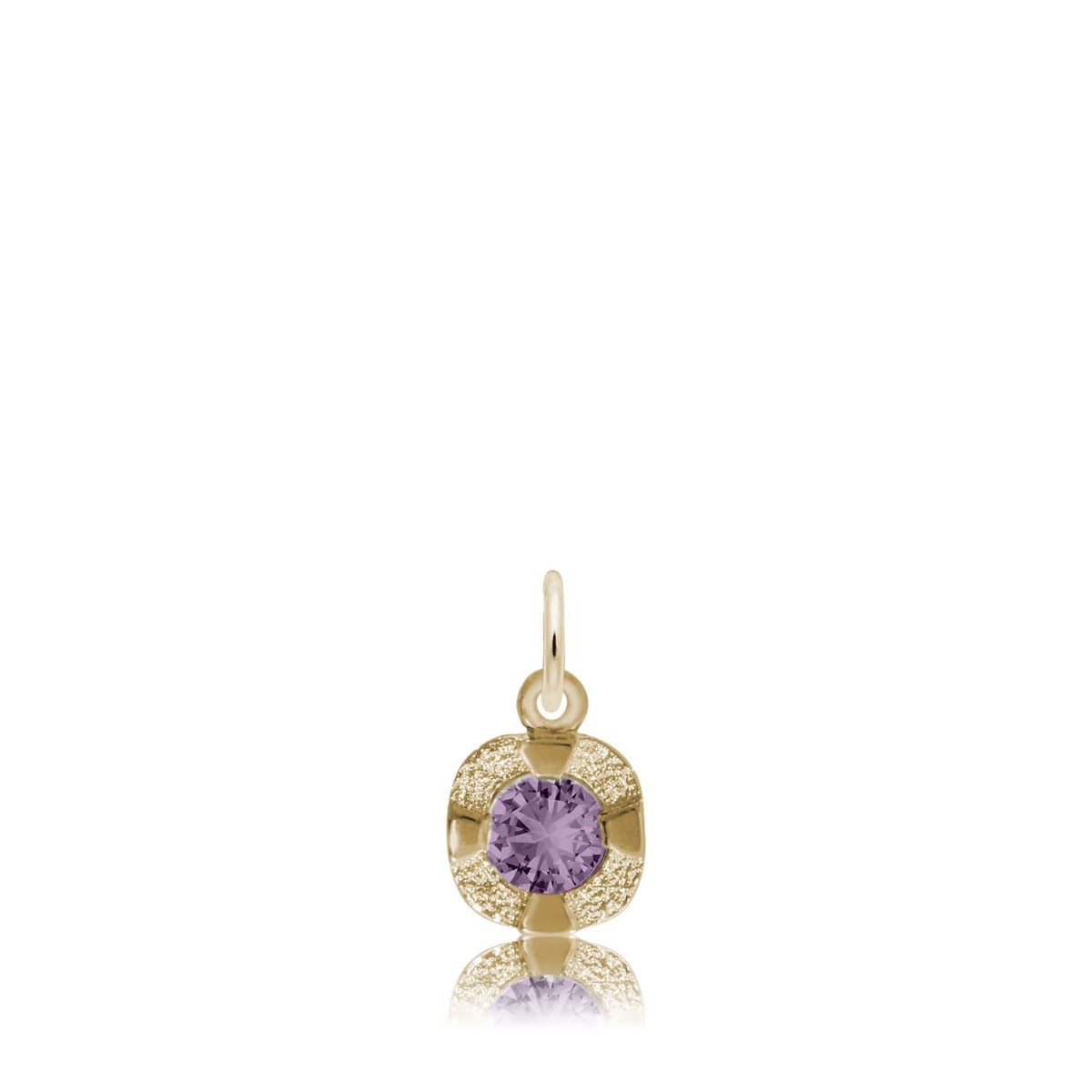 Synthetic Tanzanite June Birthstone Disc Charm in 14K Yellow Gold