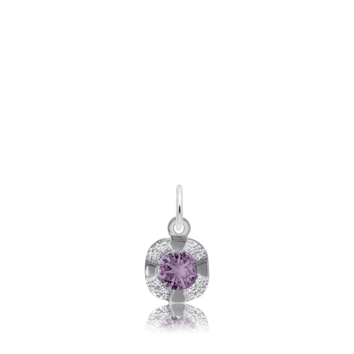 Synthetic Tanzanite June Birthstone Disc Charm in Sterling Silver