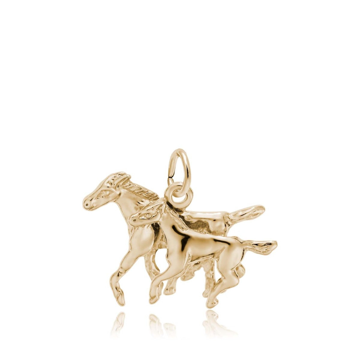 Horse & Colt Charm in 14K Yellow Gold