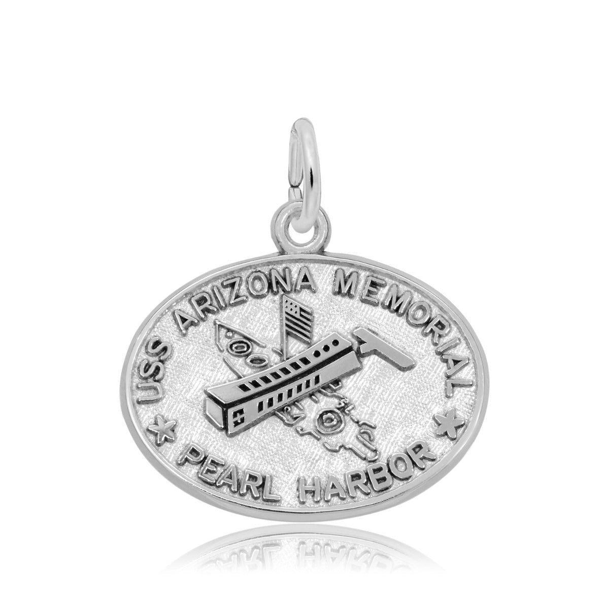 USS Arizona Memorial Charm in Sterling Silver