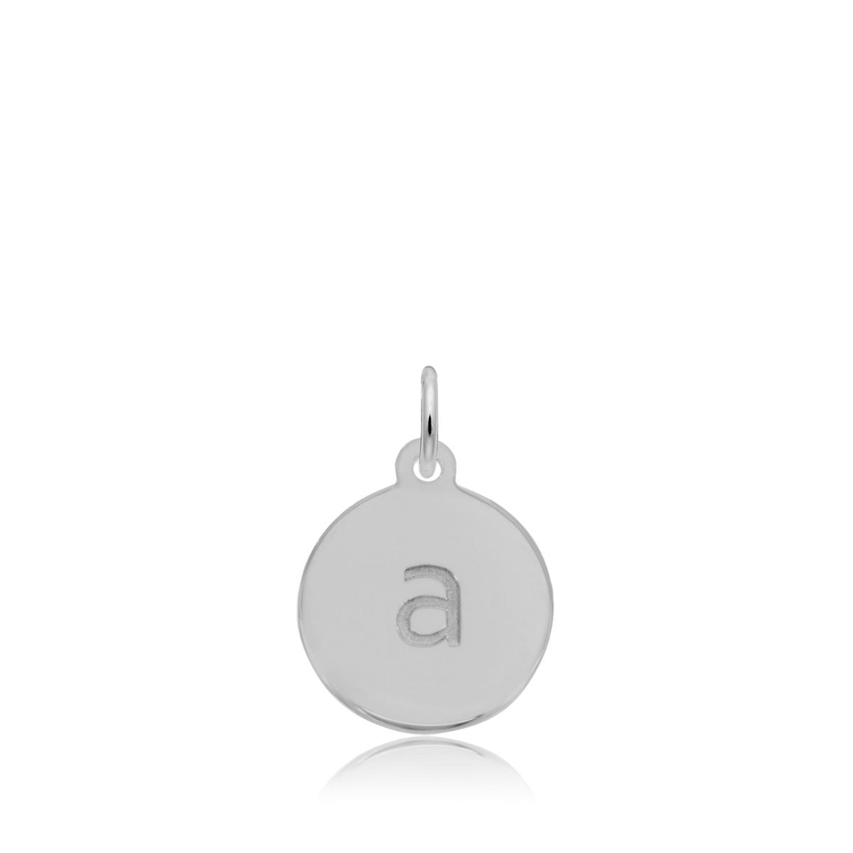 Initial A Disc Charm in Sterling Silver