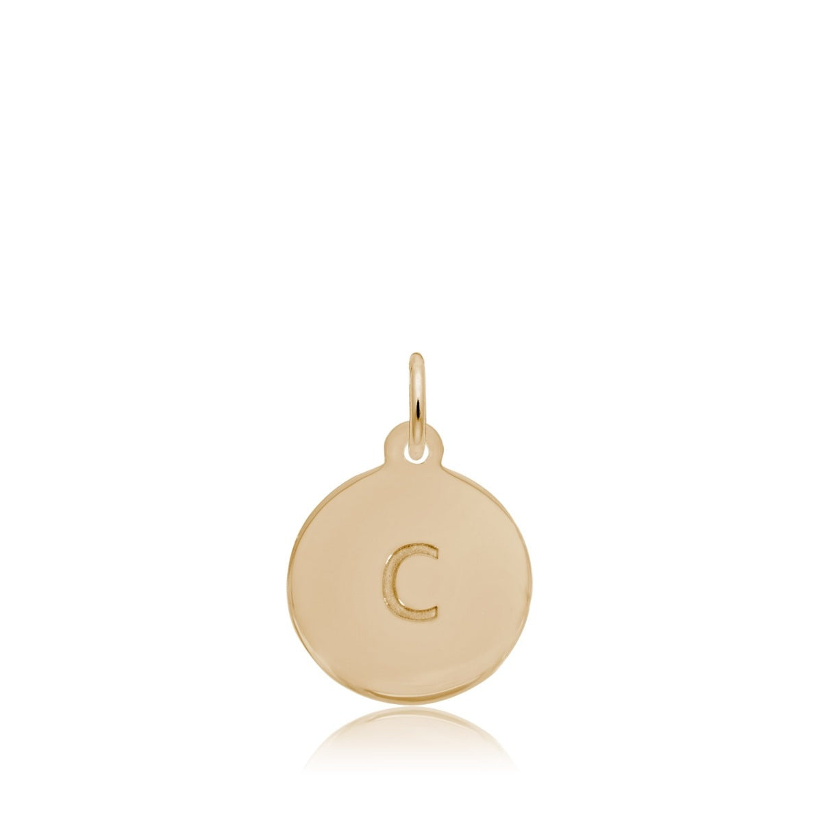Initial C Disc Charm in 14K Yellow Gold