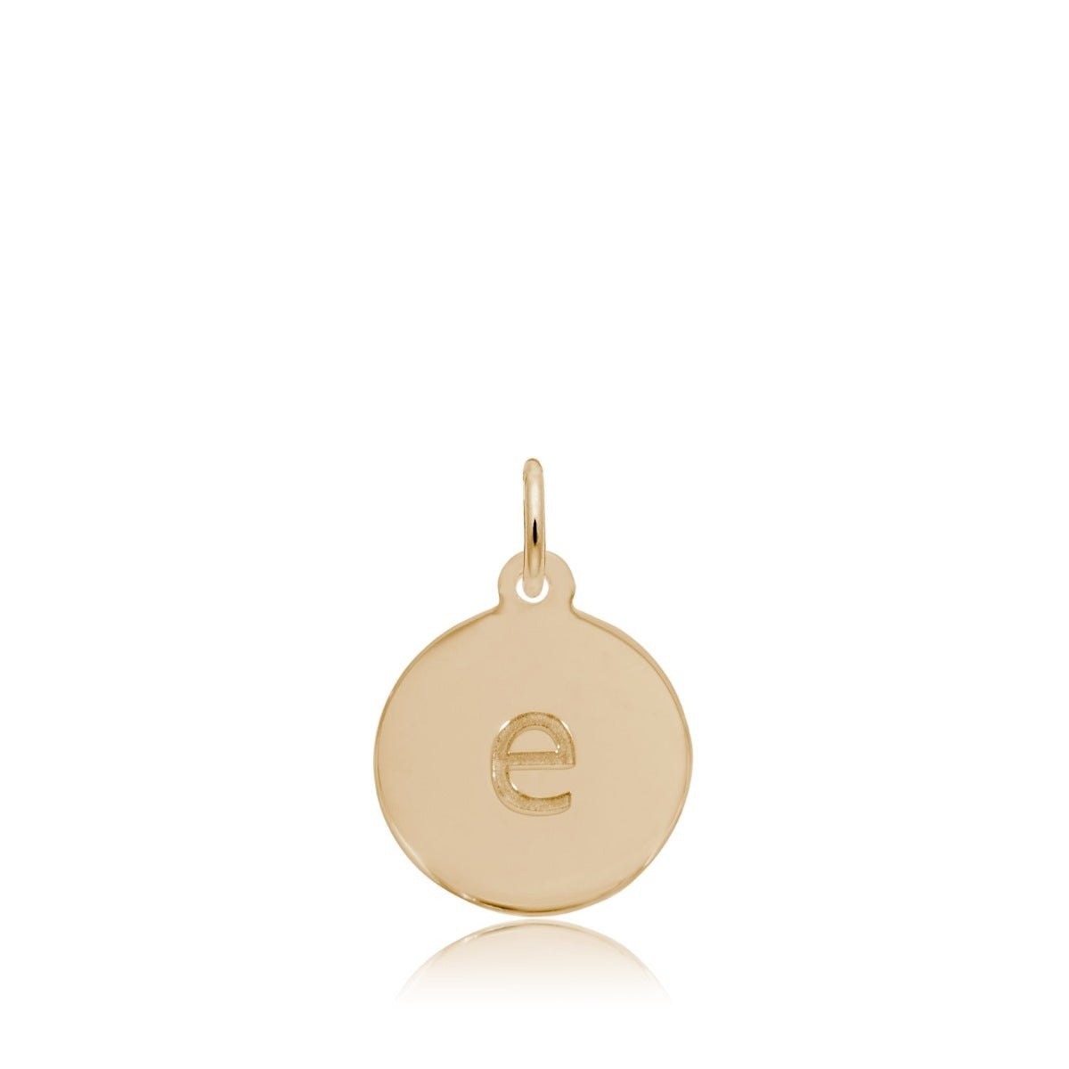 Initial E Disc Charm in 14K Yellow Gold