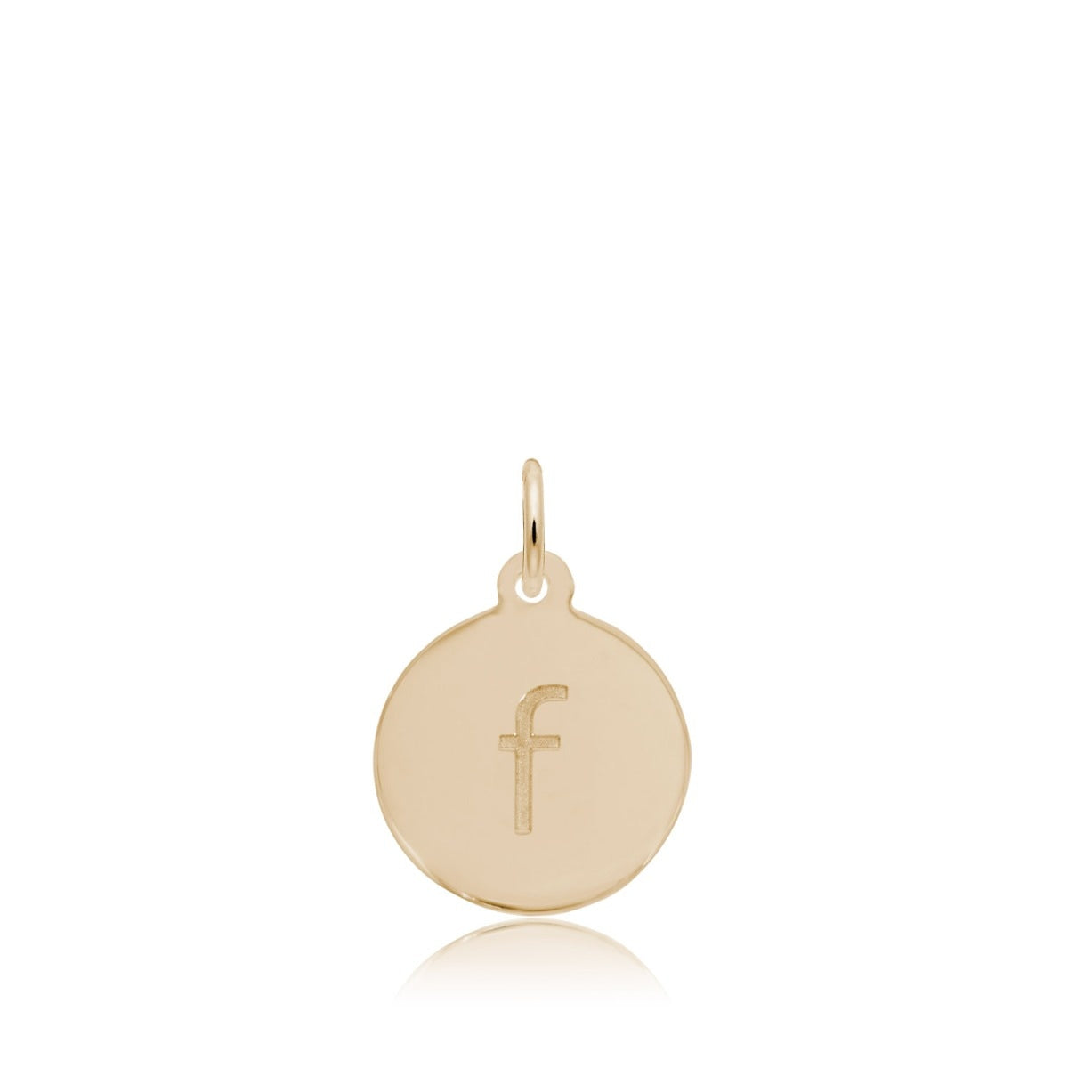 Initial F Disc Charm in 14K Yellow Gold