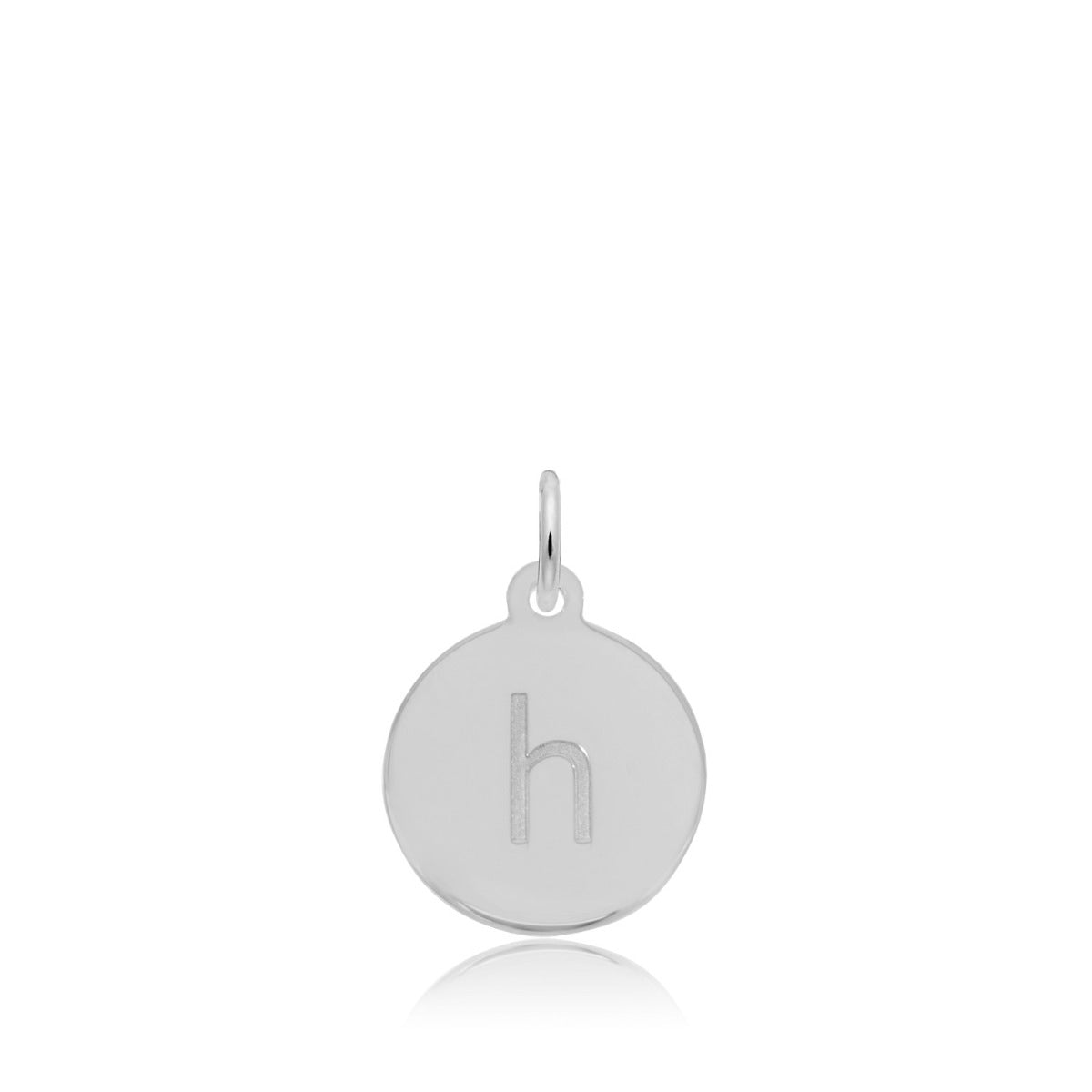 Initial H Disc Charm in Sterling Silver
