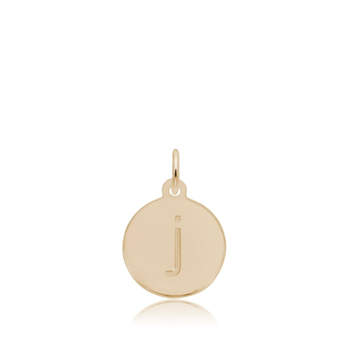 Initial J Disc Charm in 14K Yellow Gold