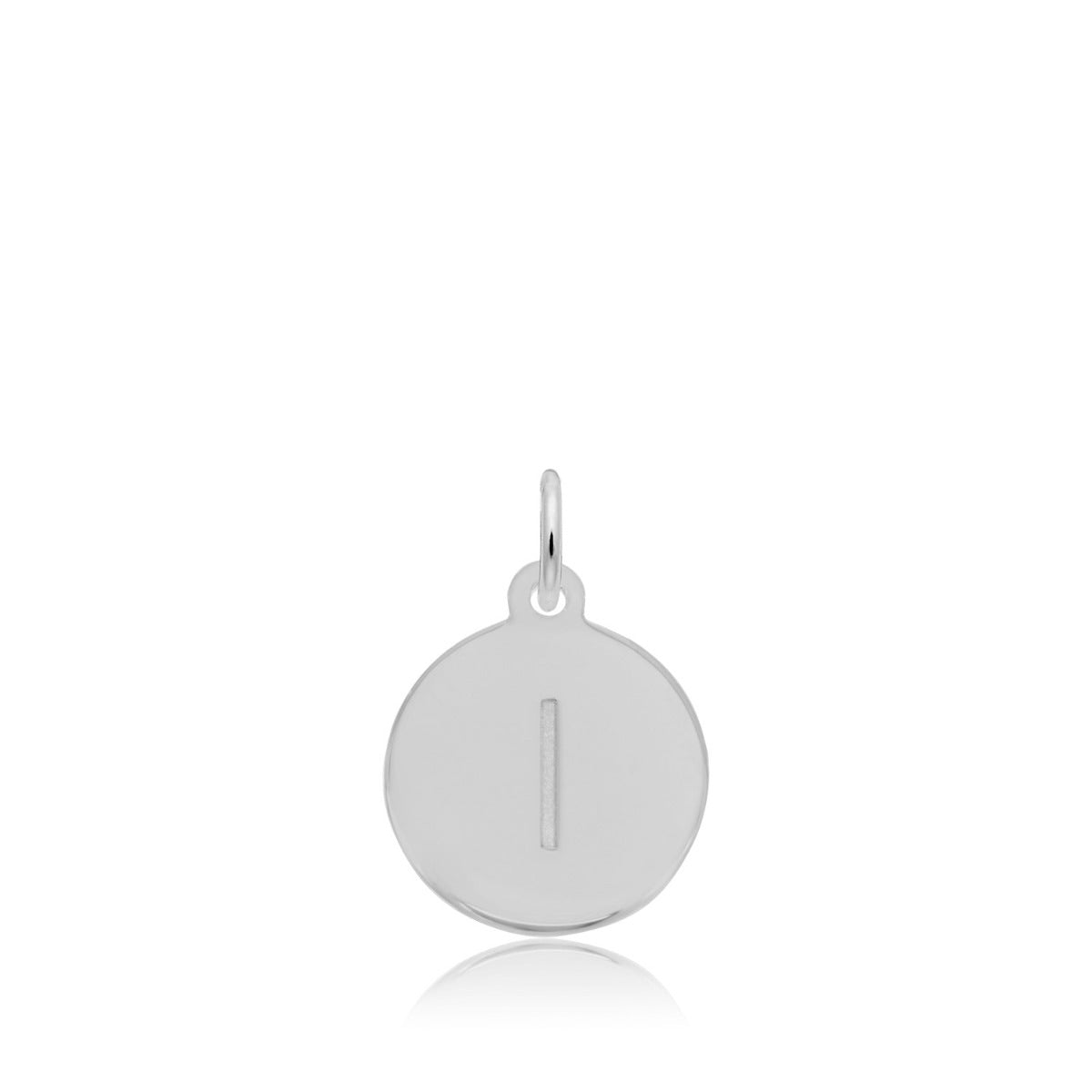 Initial L Disc Charm in Sterling Silver
