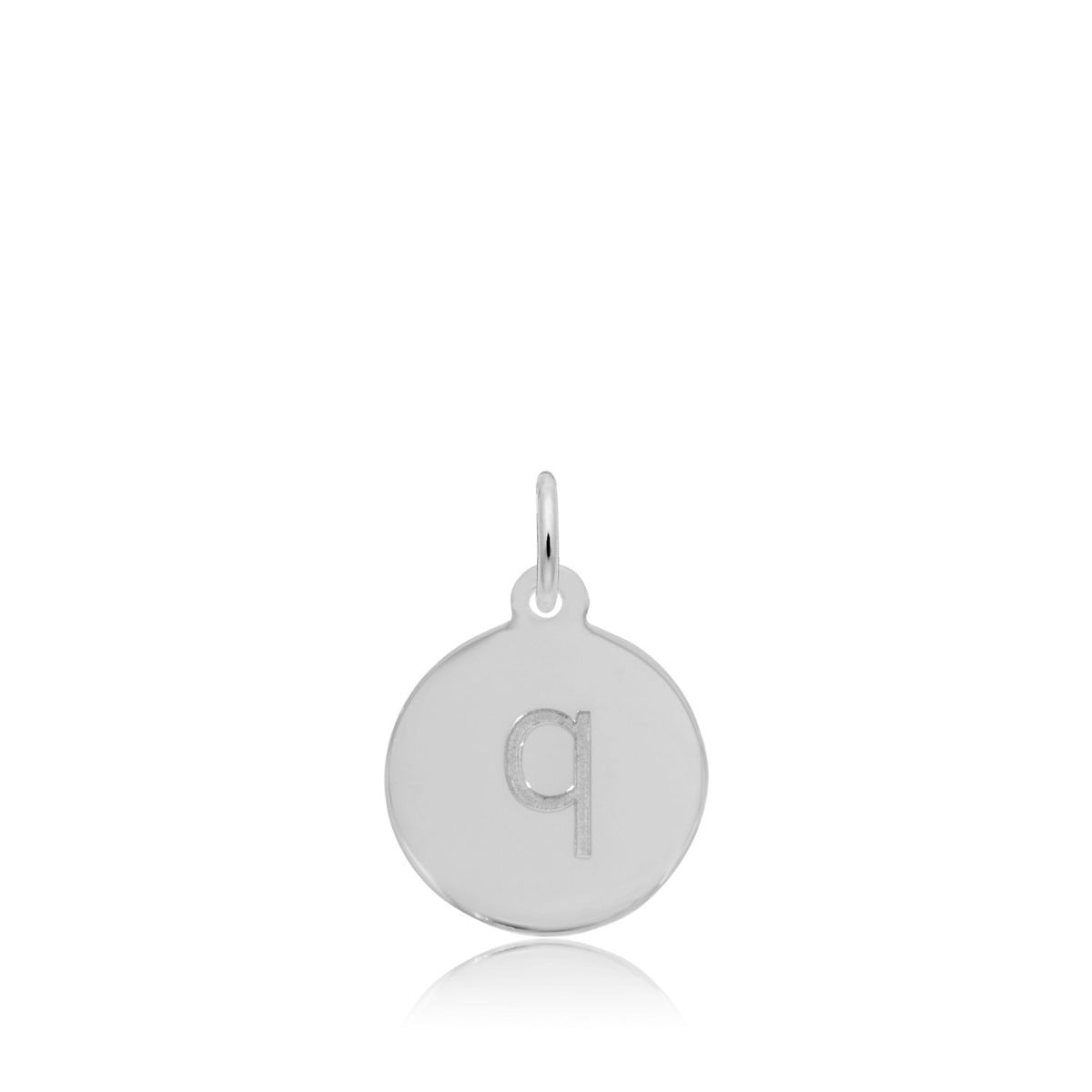 Initial Q Disc Charm in Sterling Silver