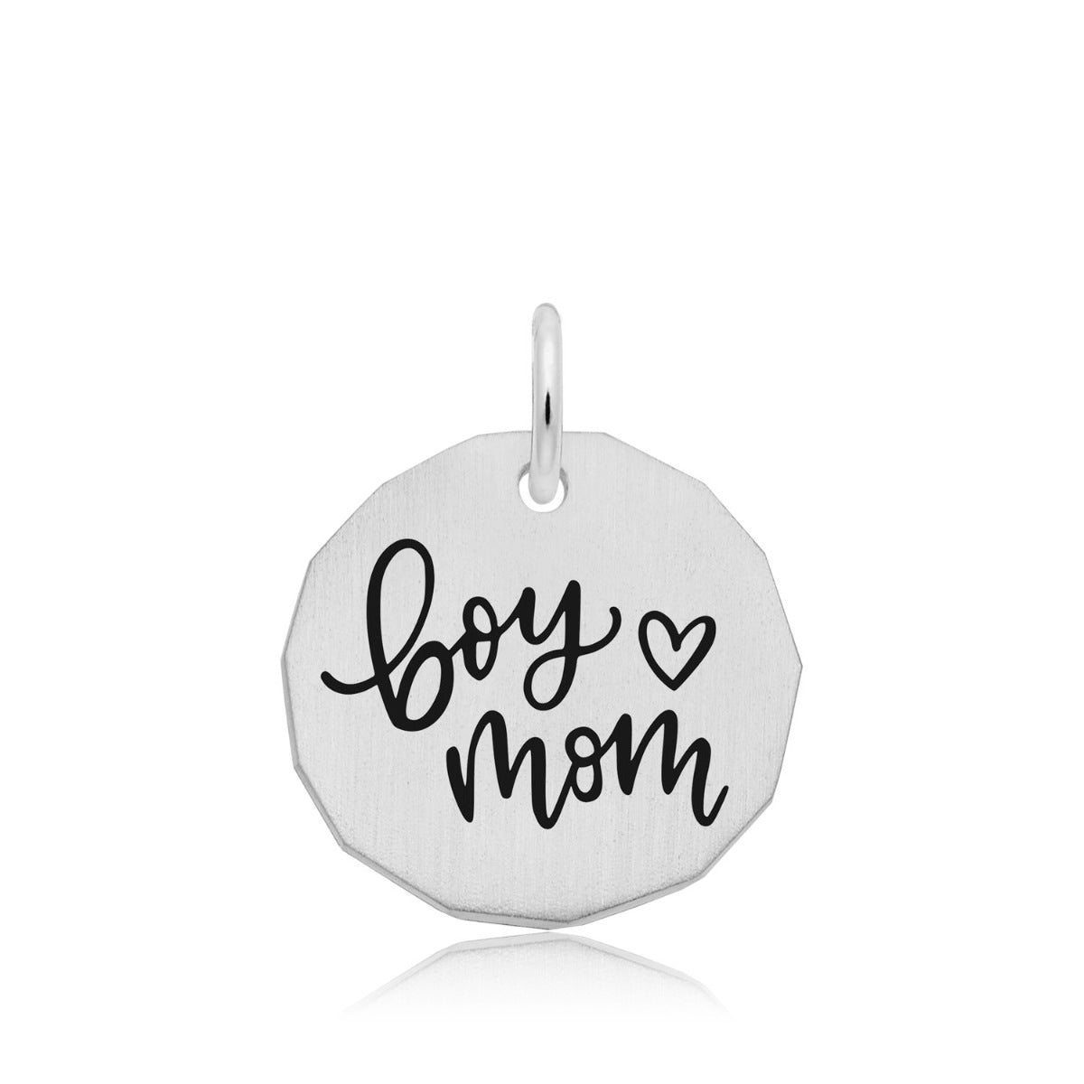 Boy Mom Charm in Sterling Silver