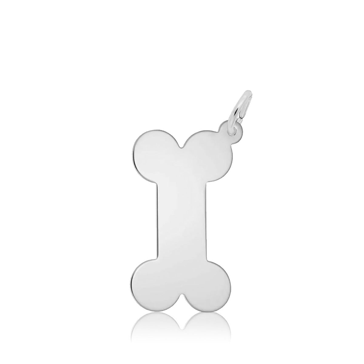 Small Dog Bone Charm in Sterling Silver
