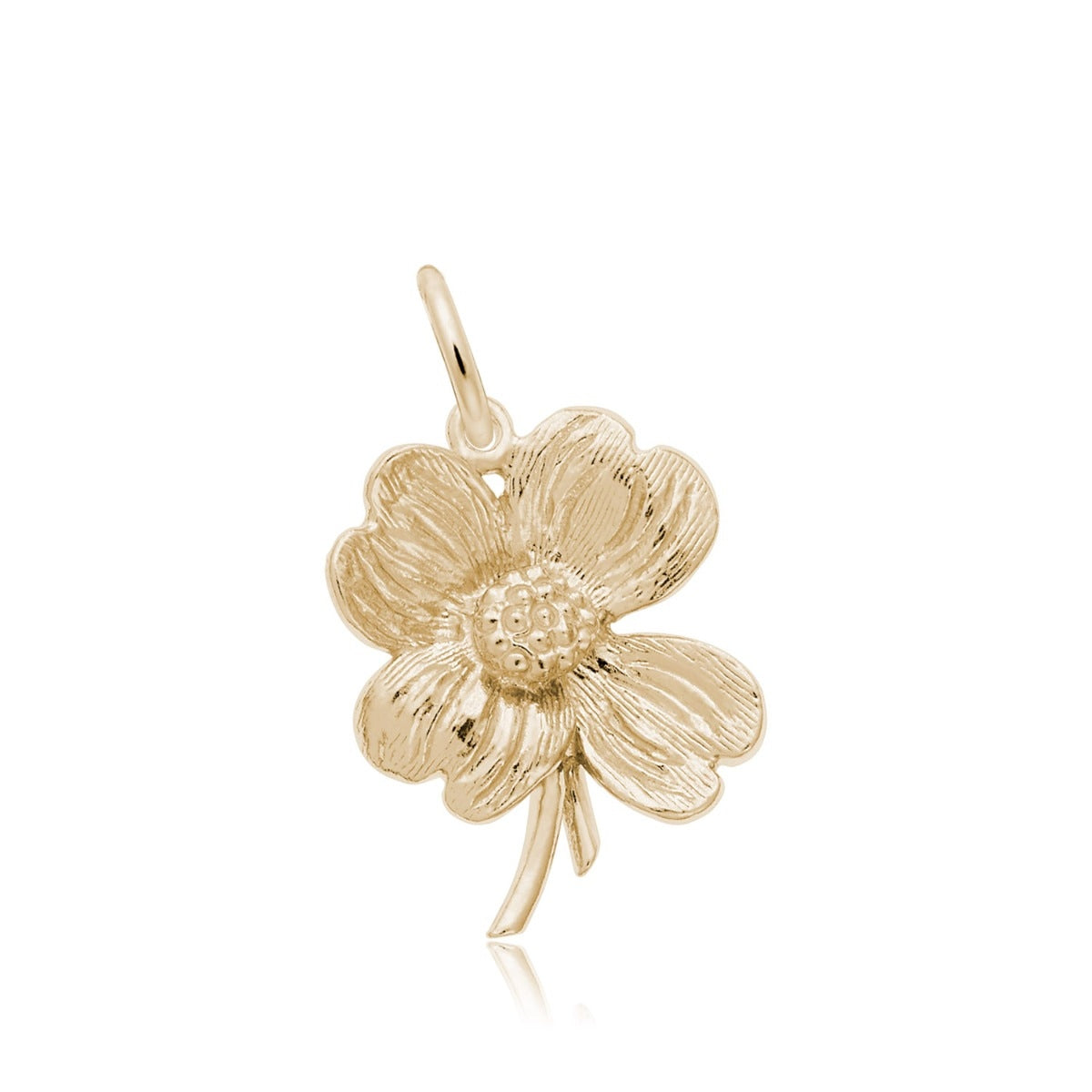 Dogwood Flower Charm in 14K Yellow Gold