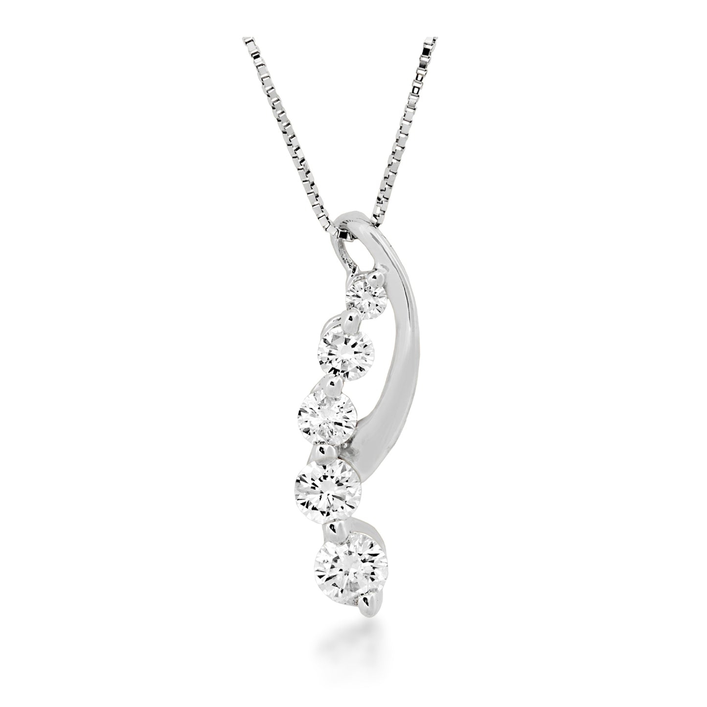 1/2 ct. tw. Round Brilliant Diamond Journey Pendant in 10K White Gold