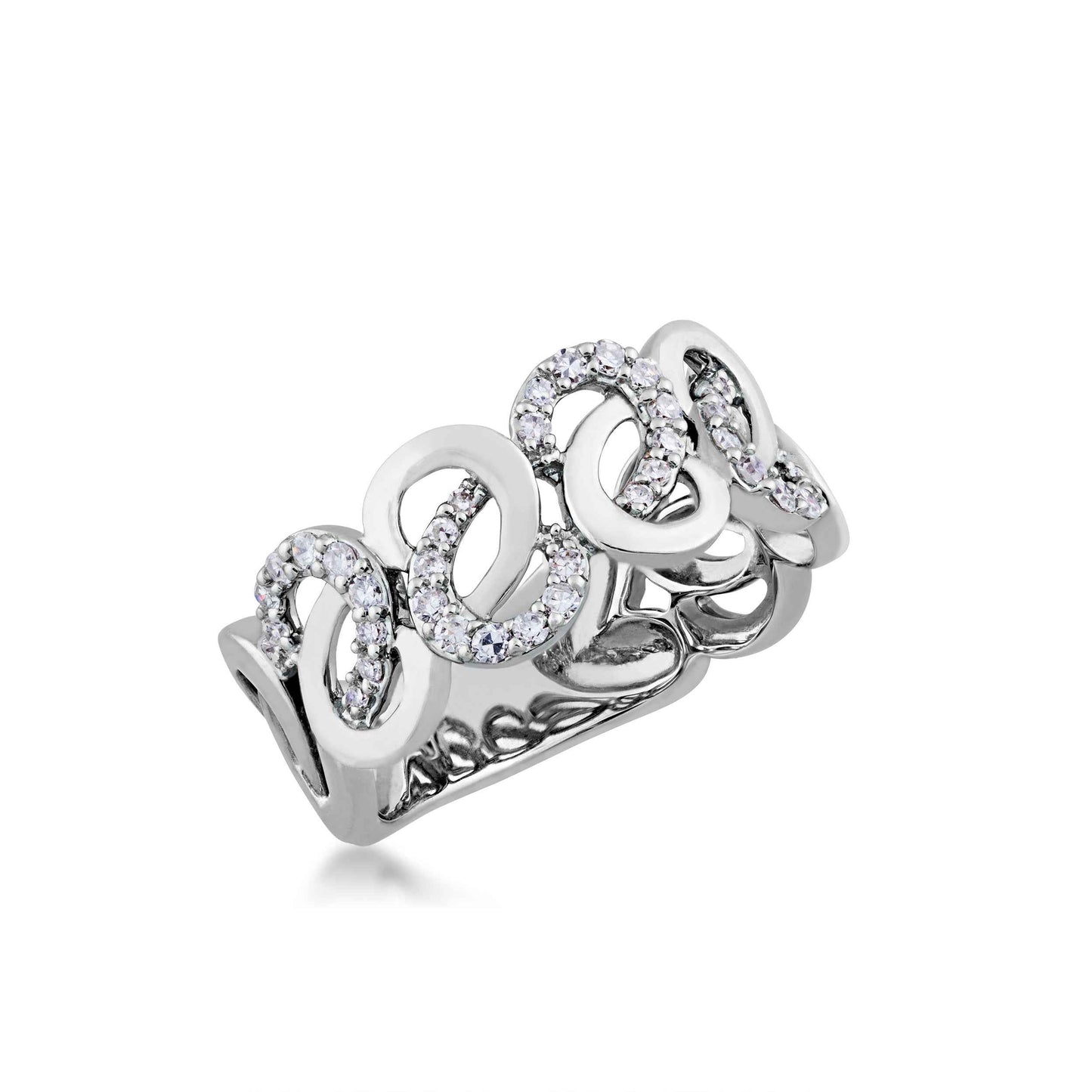 3/8 ct. tw. Diamond Filigree Inspired Fashion Ring in 10K White Gold front view