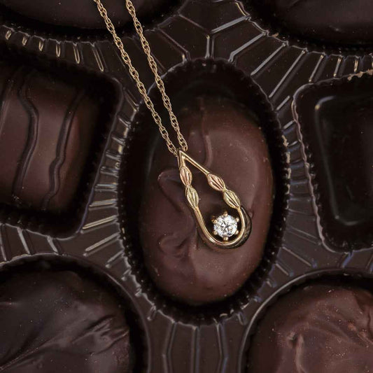 Noventa & Black Hills Gold 1/3 ct. tw. Round Diamond Teardrop Pendant in 10K Yellow Gold front view