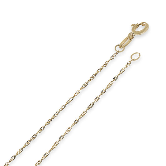.5mm 18-inch Singapore Chain in 14K Yellow Gold front view