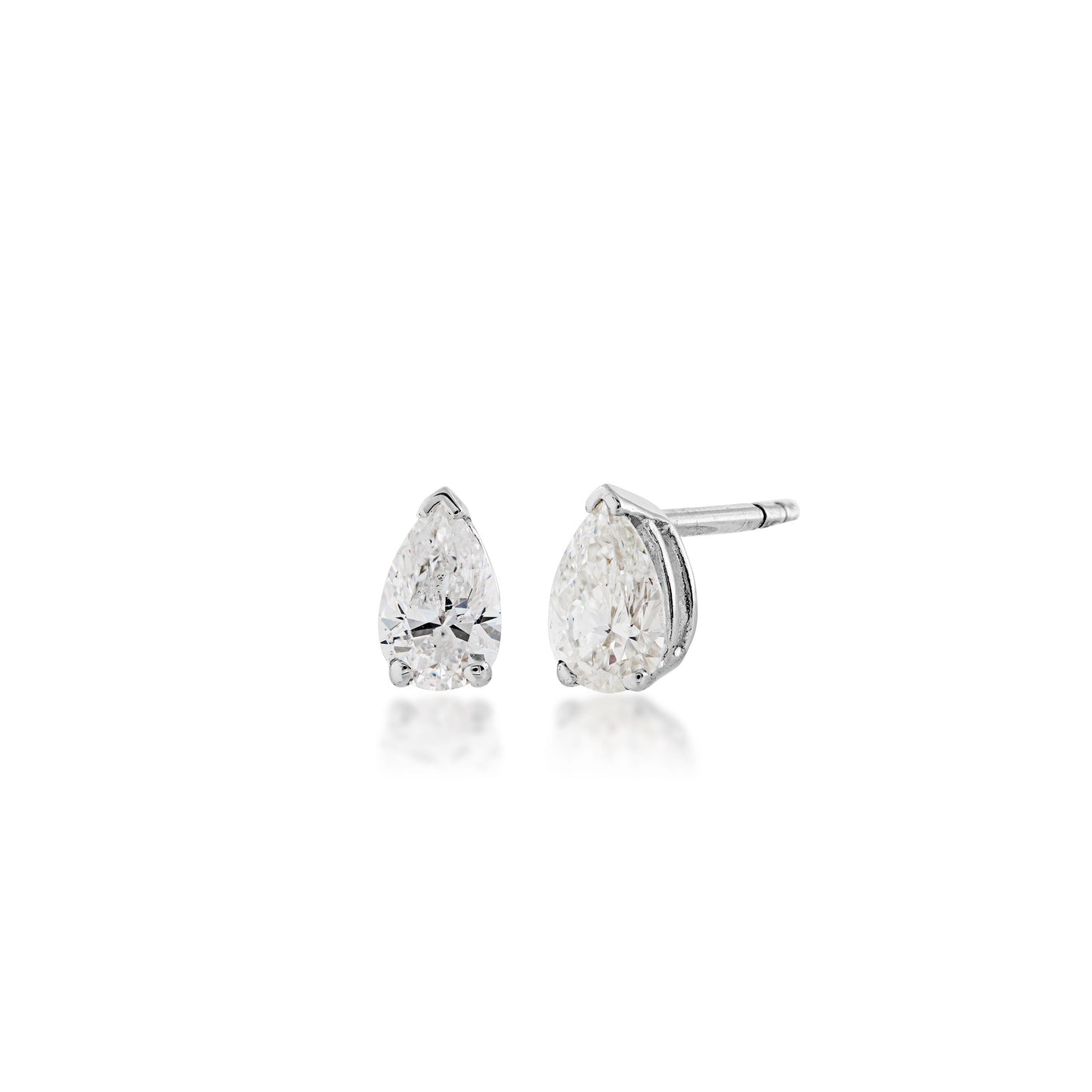 7/8 ct. tw. Pear Diamond Solitaire Earrings in 14K White Gold