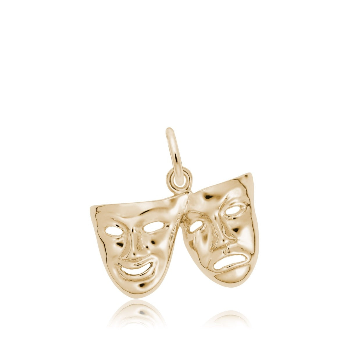 Comedy & Tragedy Masks Charm in 14K Yellow Gold