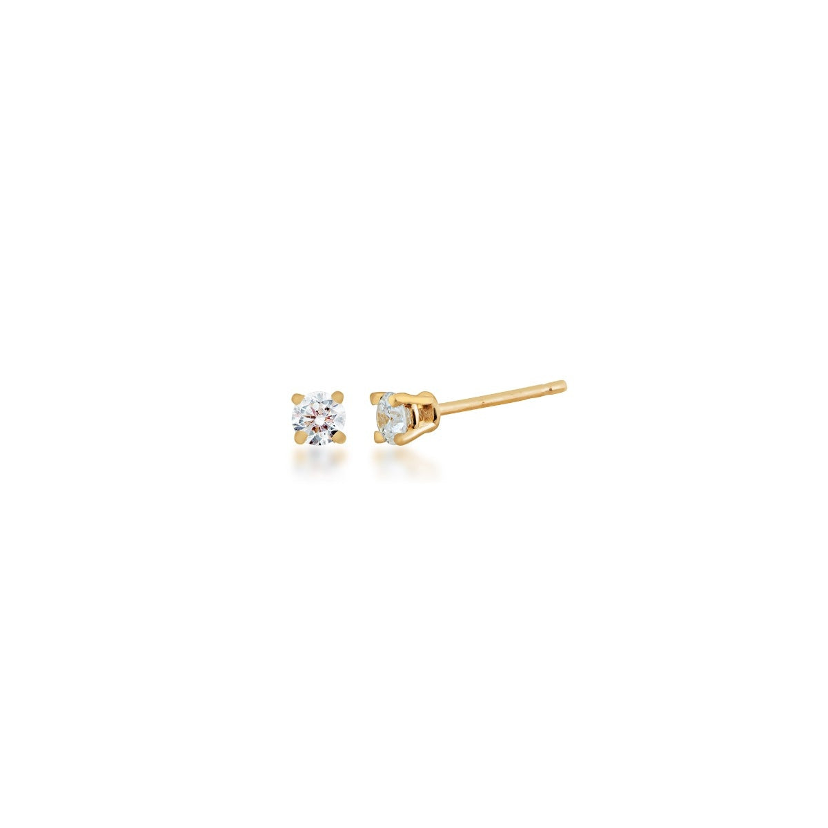 1/3 ct. tw. AAA Quality Round Diamond Solitaire Earrings in 14K Yellow Gold