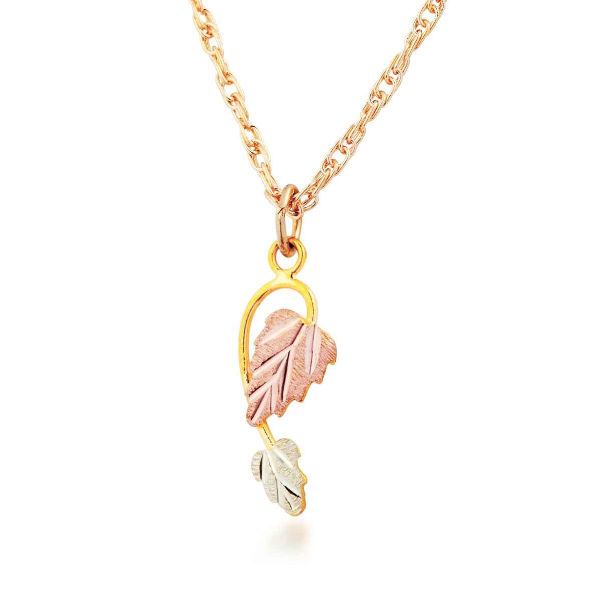 Black Hills Gold Vine & Leaves Dangle Pendant in 10K Yellow Gold