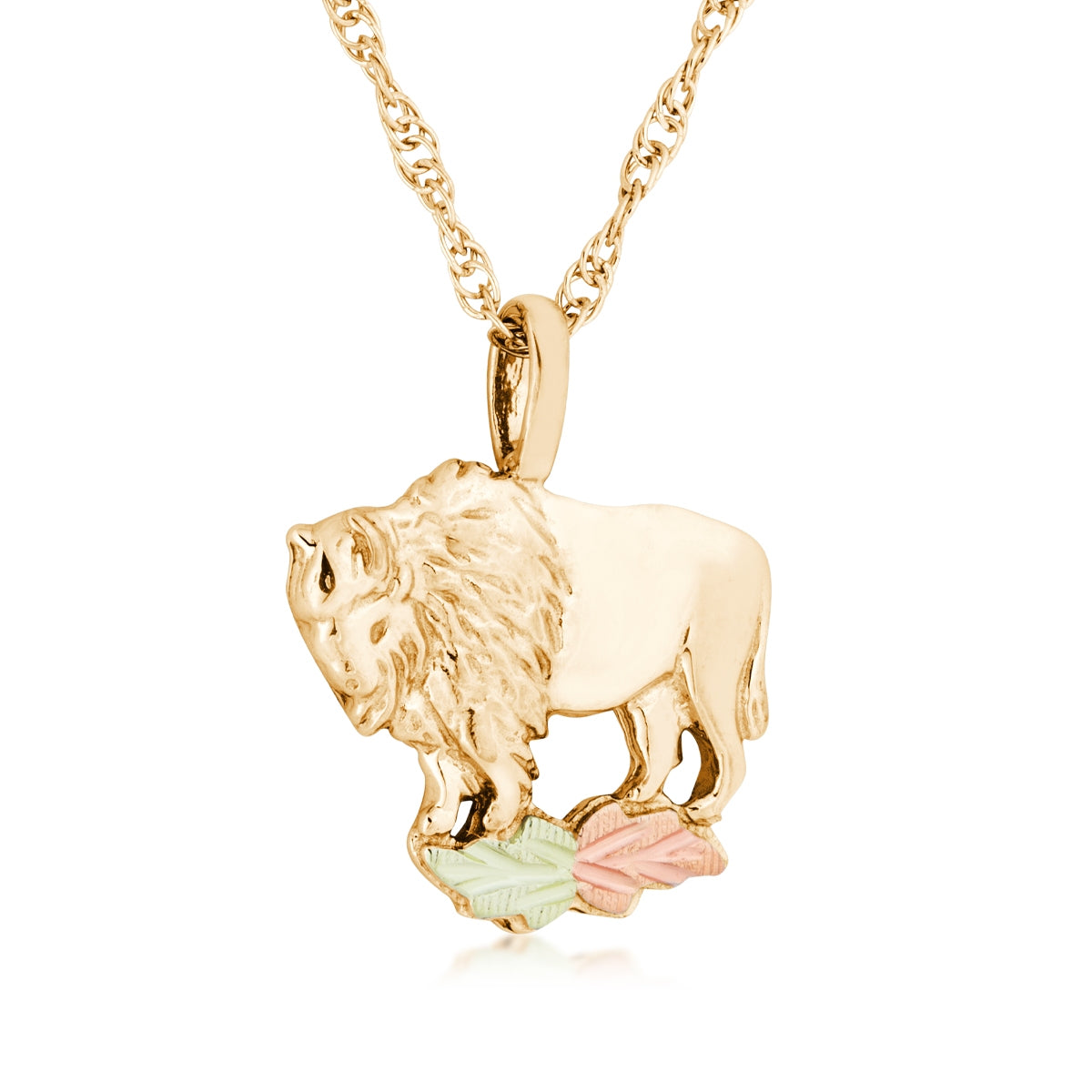 Black Hills Gold Buffalo Pendant in 10K Yellow Gold
