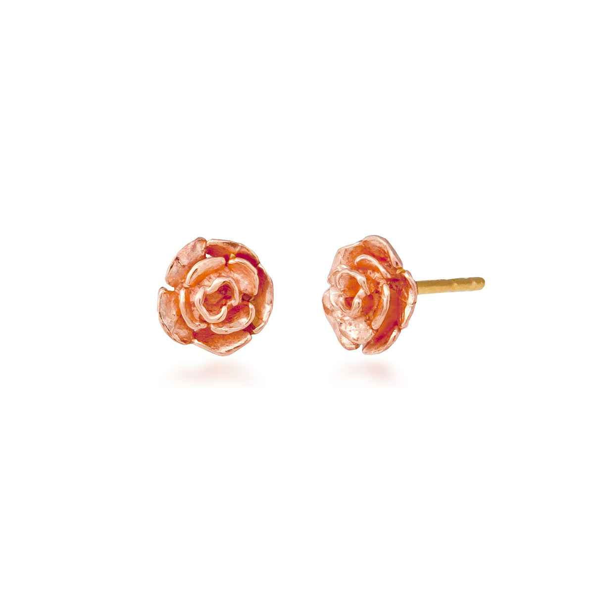 Black Hills Gold 6mm Rose Earrings in 10K Pink Gold