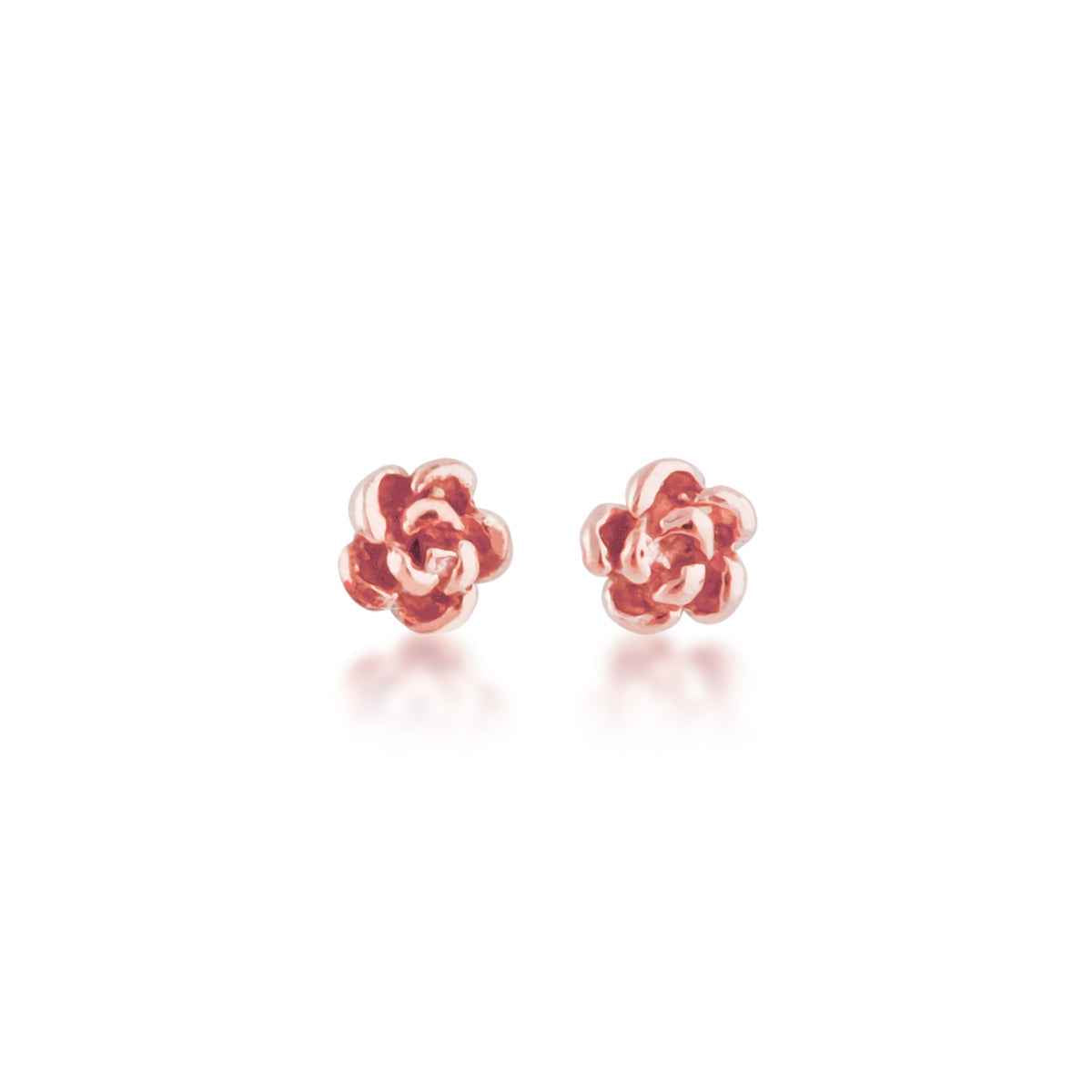 Black Hills Gold 4mm Rose Earrings in 10K Pink Gold
