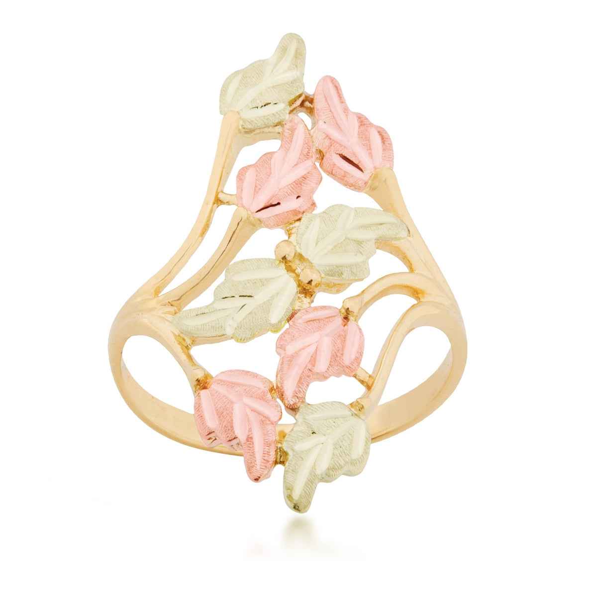 Black Hills Gold Multi-Leaf Bypass Ring in 10K Yellow Gold