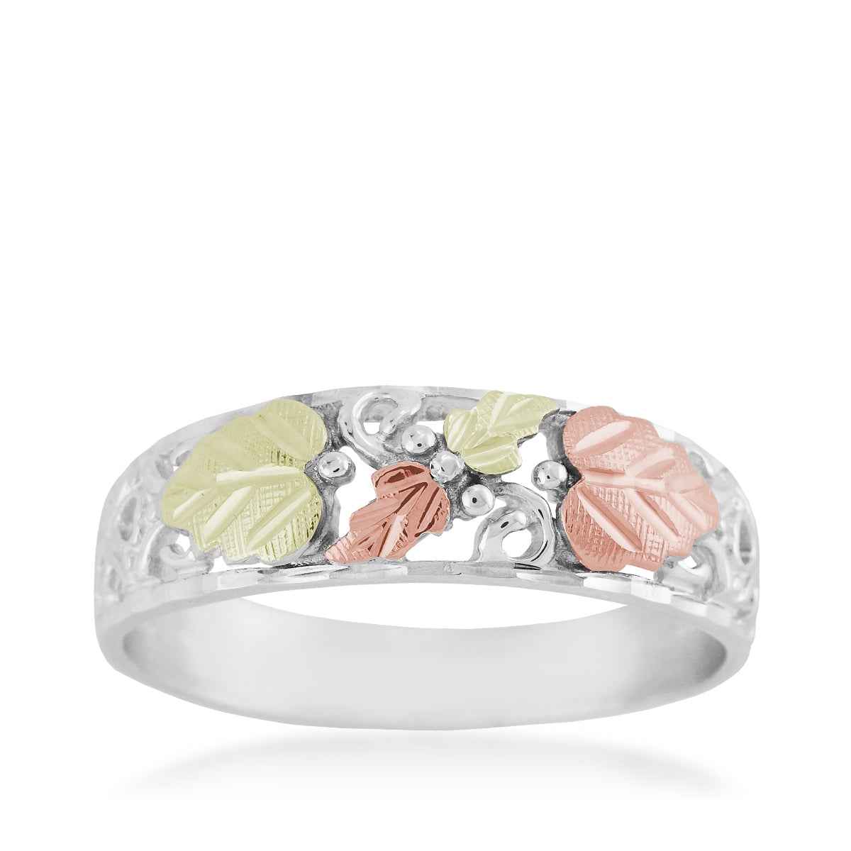 Black Hills Gold Men's Open Grapevine Wedding Ring in Sterling Silver