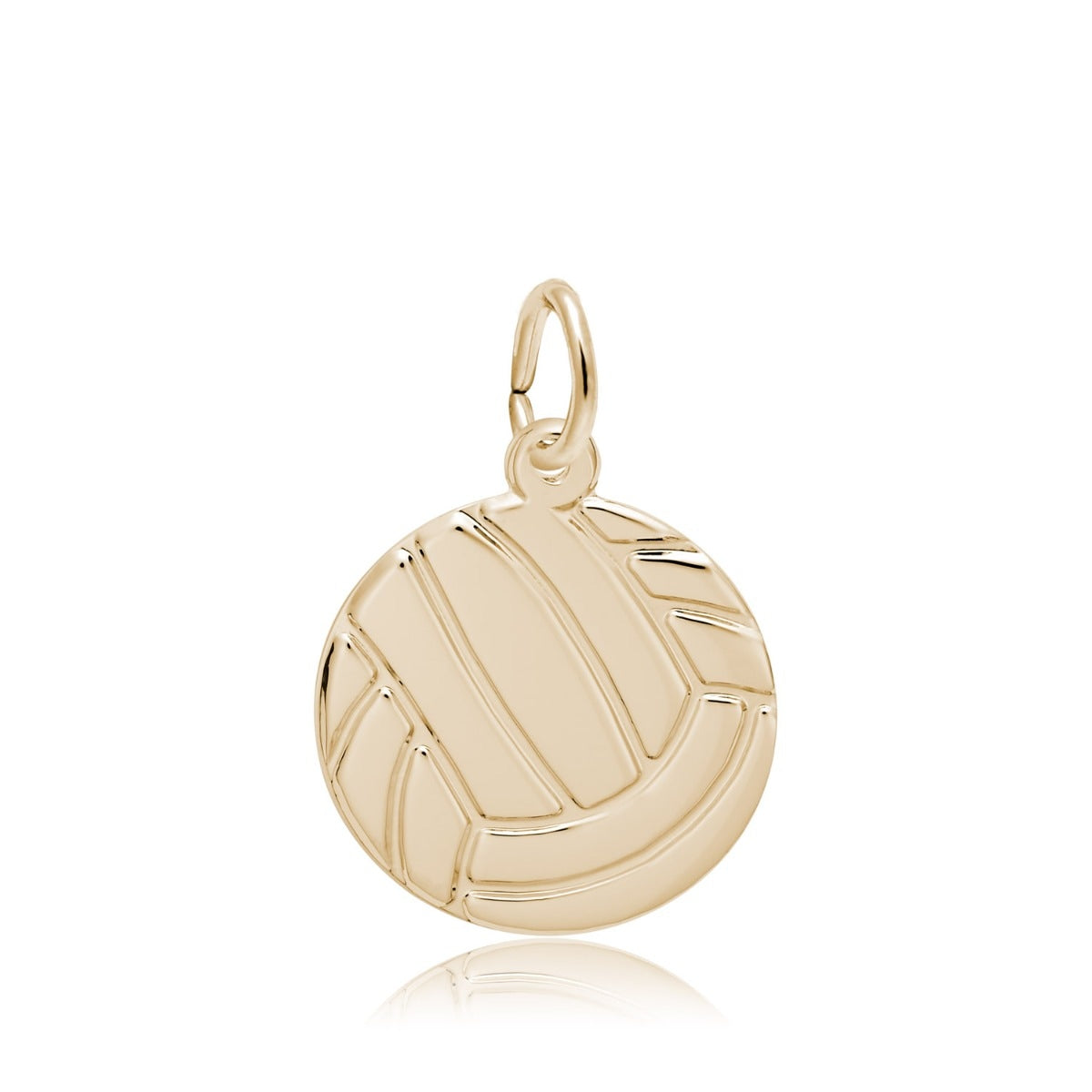 Flat Volleyball Charm in 14K Yellow Gold
