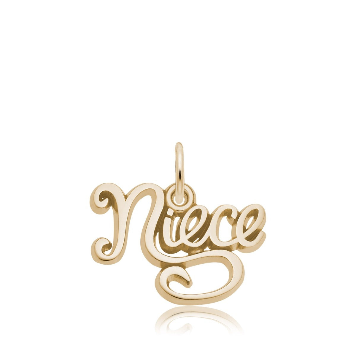 Niece Script Charm in 14K Yellow Gold