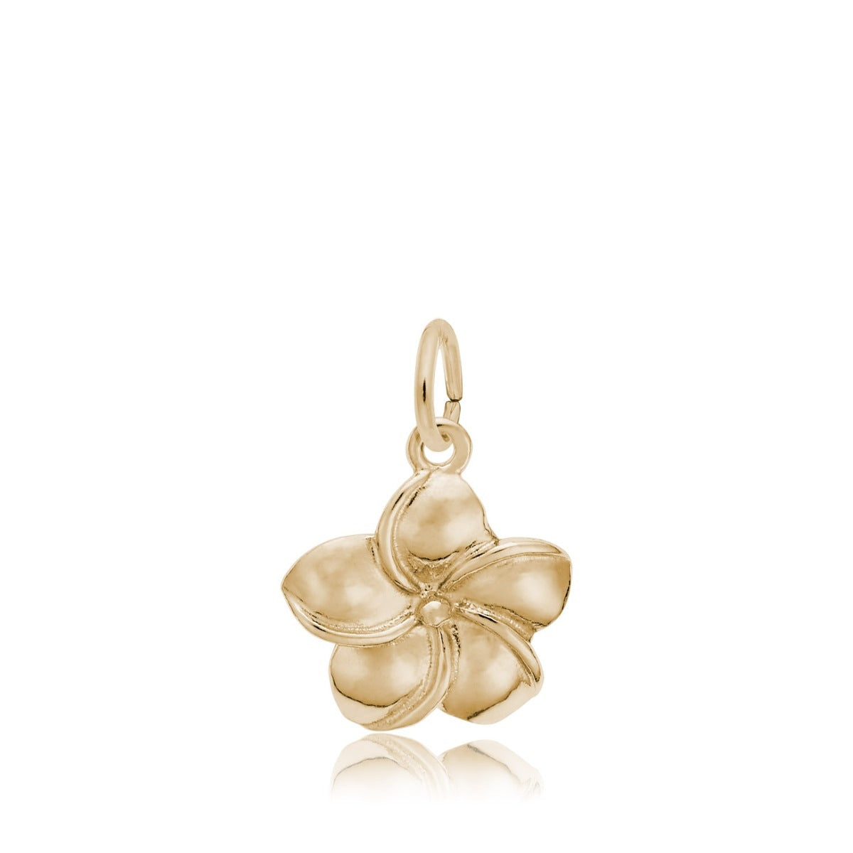 Plumeria Flower Charm in 14K Yellow Gold