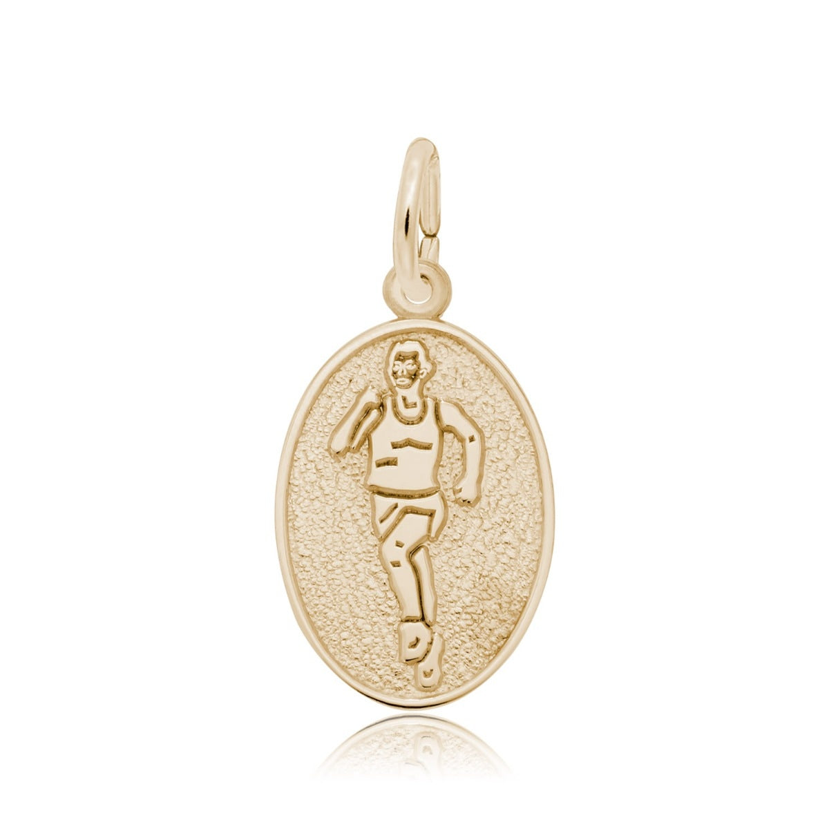 Runner Oval Disc Charm in 14K Yellow Gold