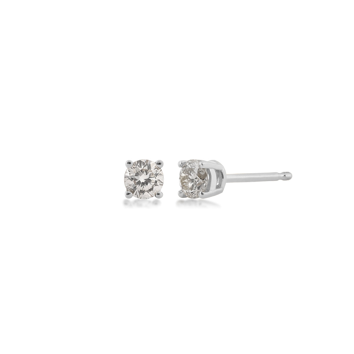 1/3 ct. tw. A Quality Round Diamond Solitaire Earrings in 14K White Gold