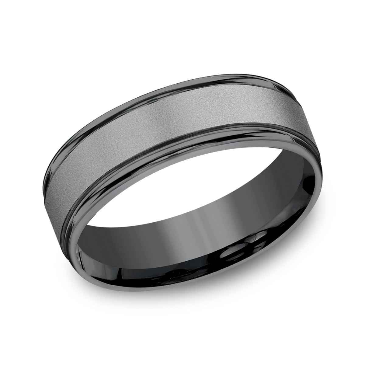 Benchmark 7mm Sandblasted Center Tantalum Wedding Band