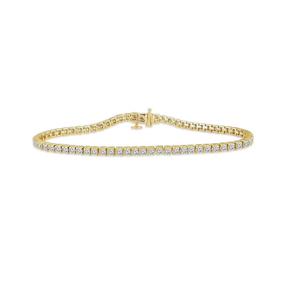 Adamante 3-1/2 ct. tw. Lab-Grown Round Brilliant Diamond Tennis Bracelet in 10K Yellow Gold