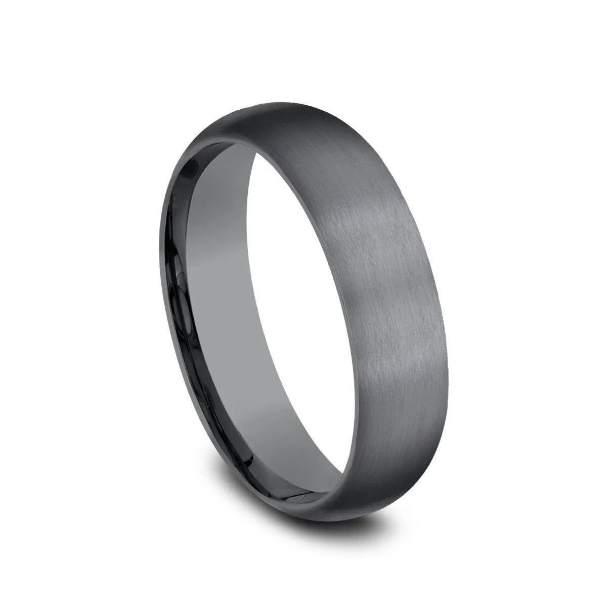 Benchmark men's domed comfort fit gray tantalum wedding band alternate view