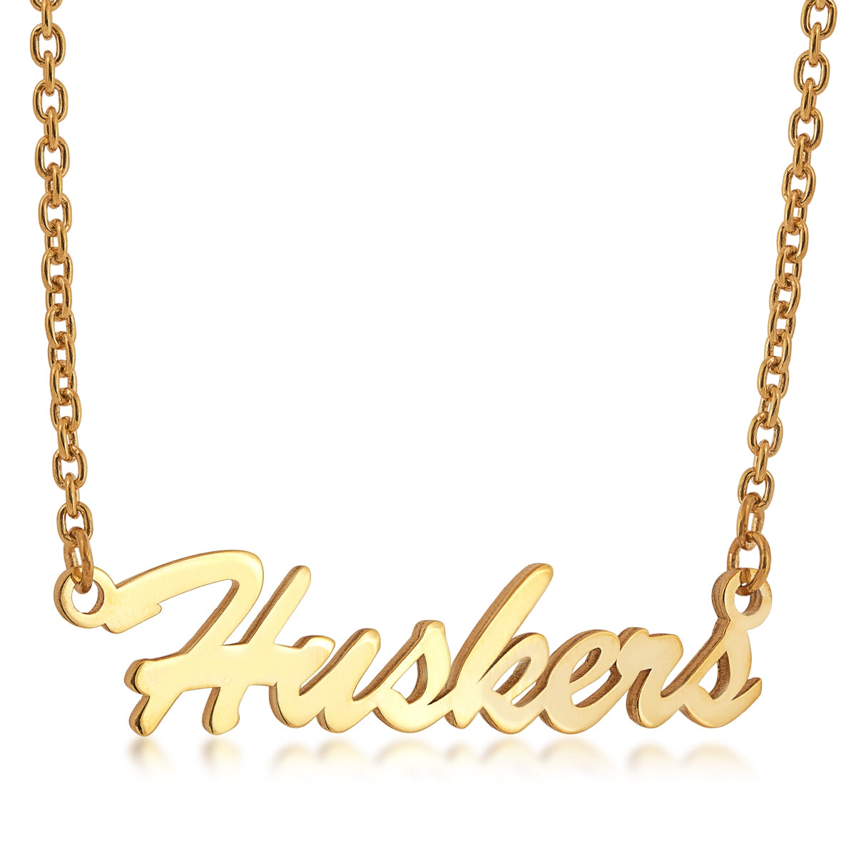 University of Nebraska Huskers Necklace in Yellow Gold Plated Sterling Silver