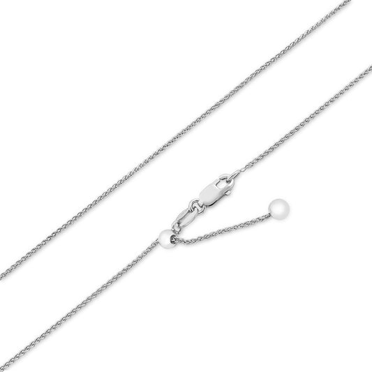 1mm 22-inch Adjustable Spiga Chain in Sterling Silver front view