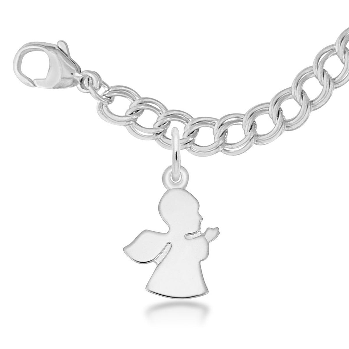Angel Charm & Bracelet Set in Sterling Silver