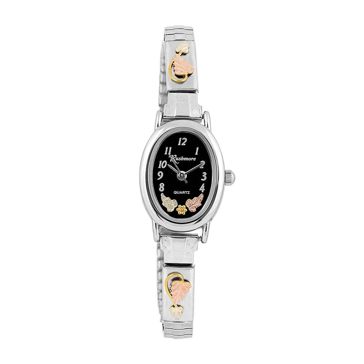 Black Hills Gold Ladies' Quartz Stainless Steel Watch with Black Oval Dial (2)