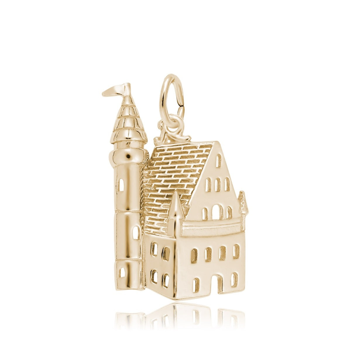 Castle Charm in 14K Yellow Gold