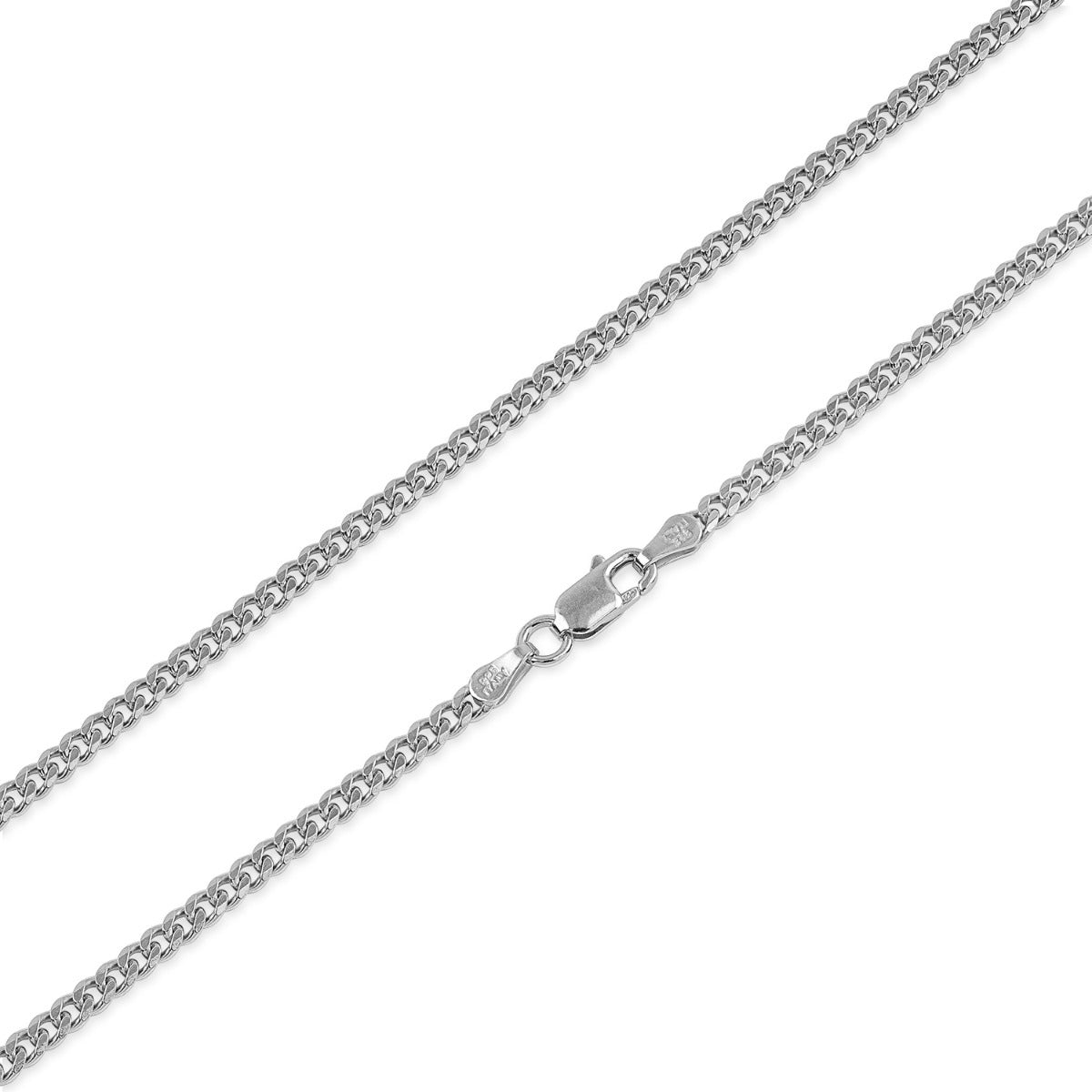 2.8mm 30-inch Curb Chain in Sterling Silver front view