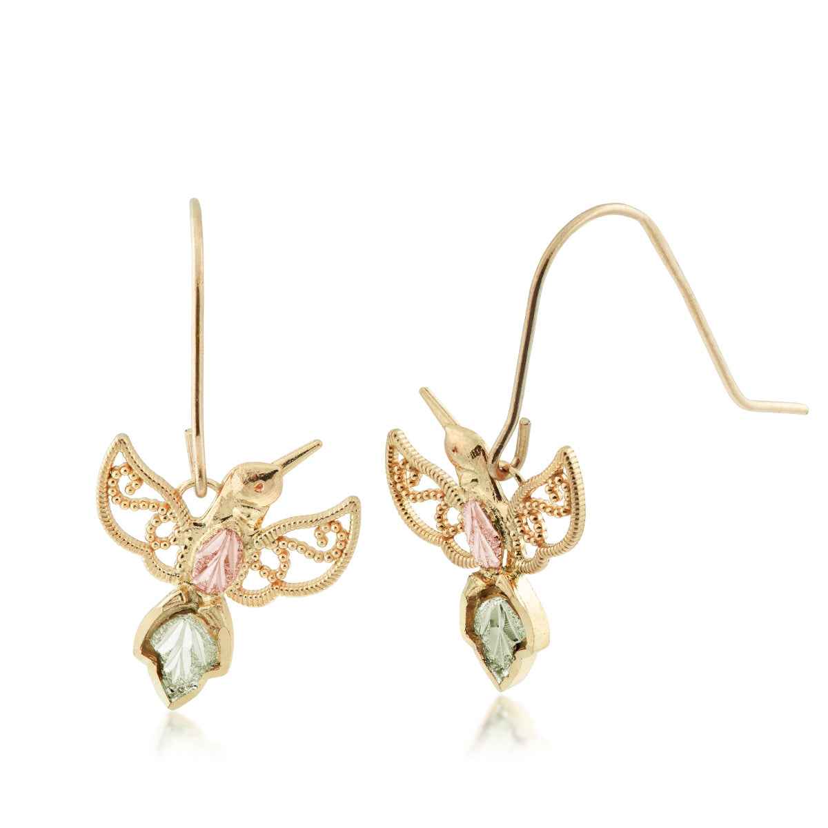 Black Hills Gold Milgrain Hummingbird Earrings in 10K Yellow Gold