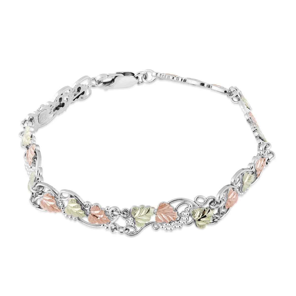 Black Hills Gold 7-inch Double Link Bracelet in Sterling Silver