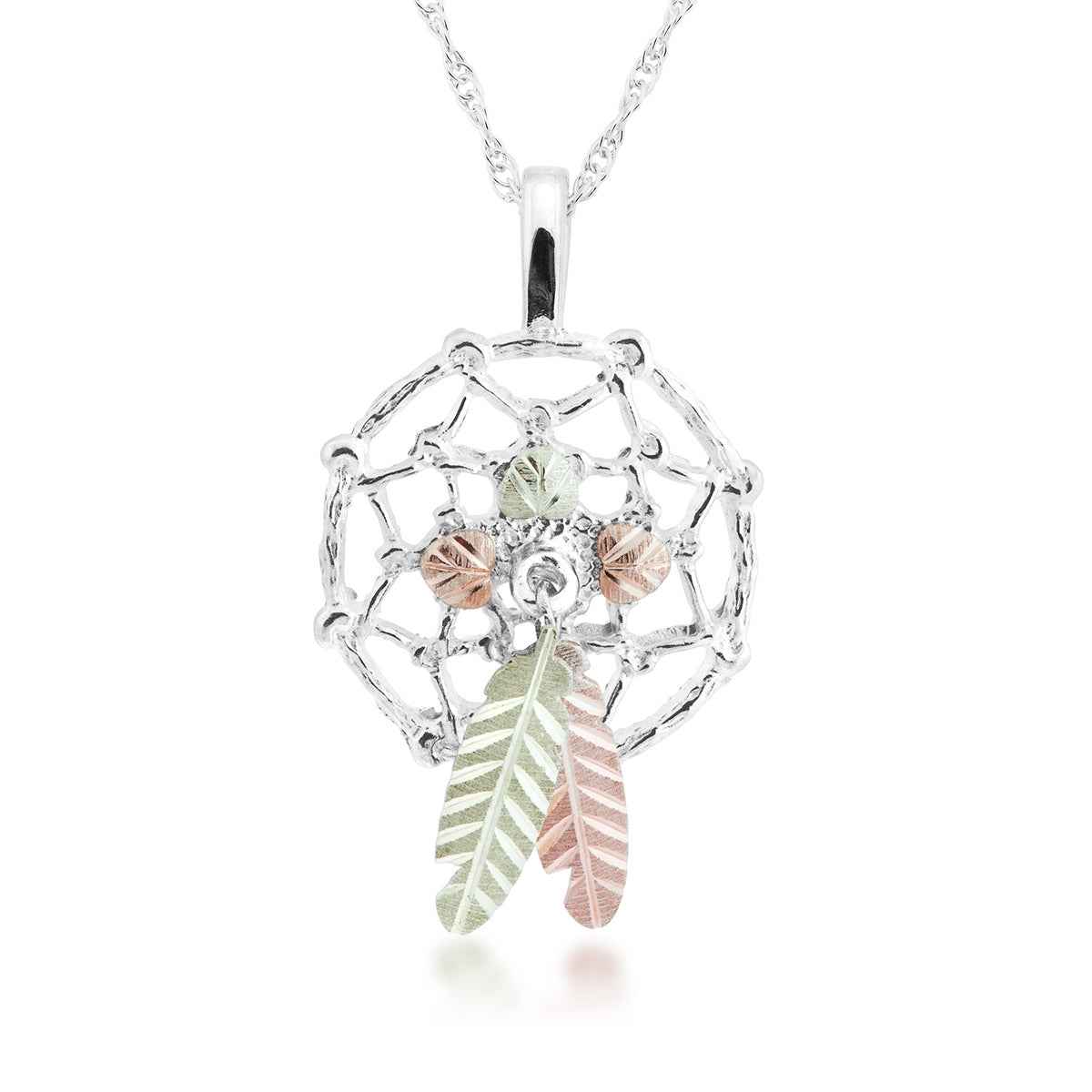 Black Hills Gold Dreamcatcher Pendant in Sterling Silver
