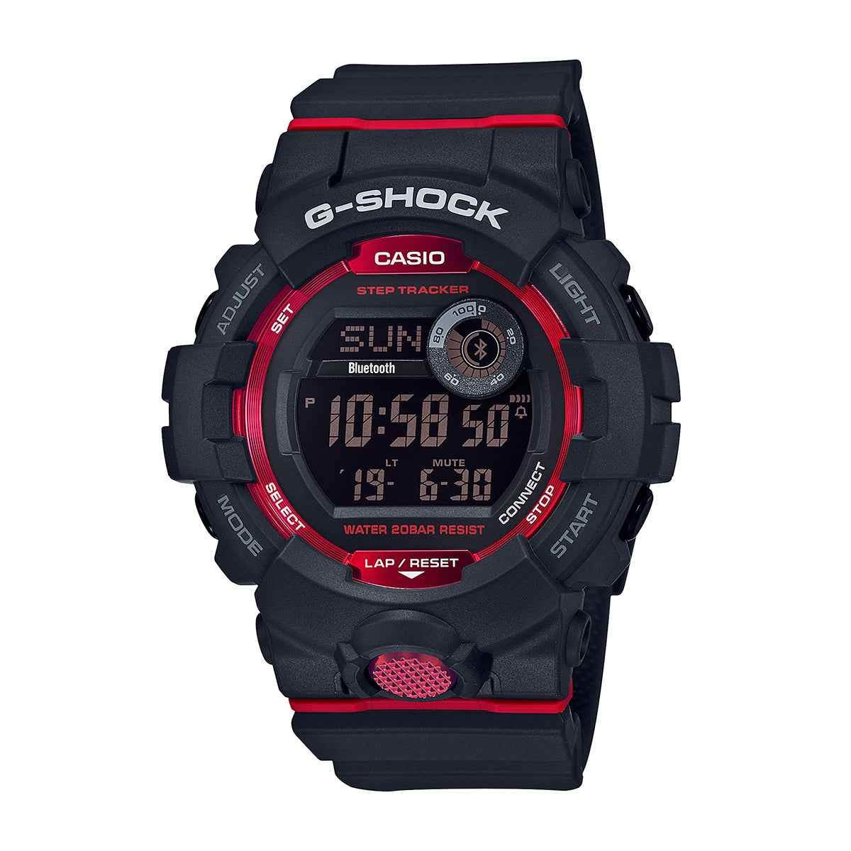 G-Shock Men's Move Digital Black & Red Stainless Steel Watch with Black Dial & Resin Strap