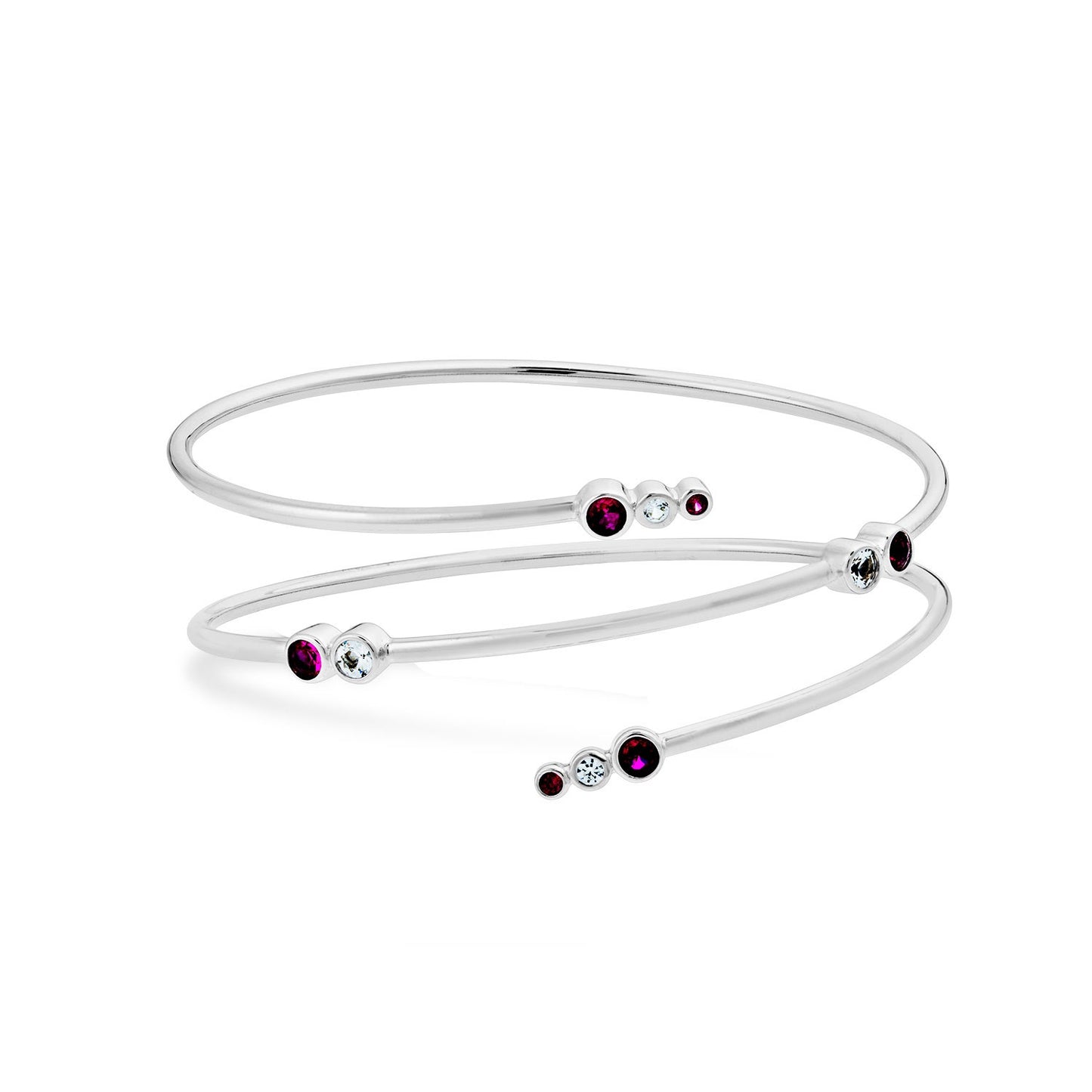 Created Ruby and Created White Sapphire Wrap Bracelet in Sterling Silver