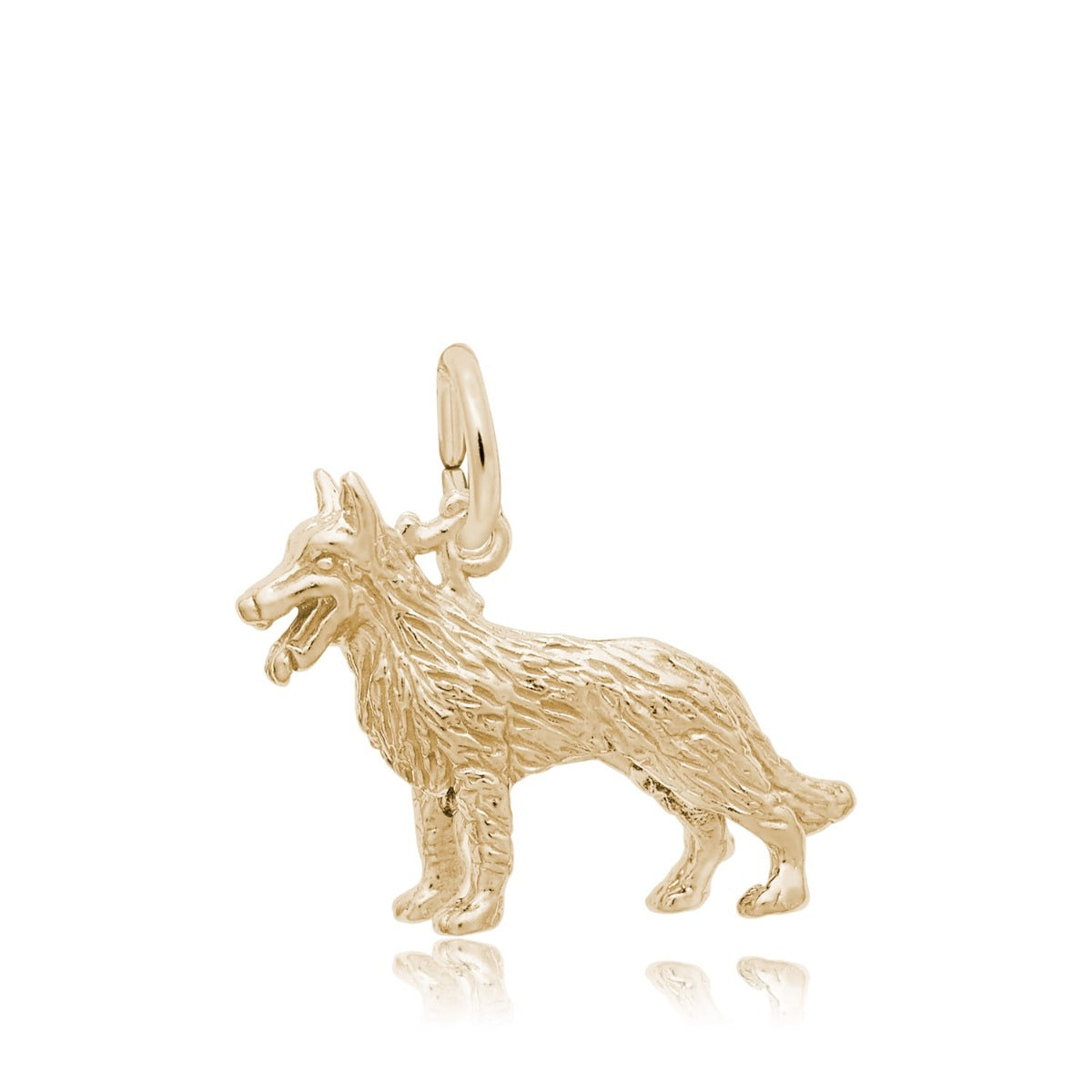 German Shepherd Dog Charm in 14K Yellow Gold